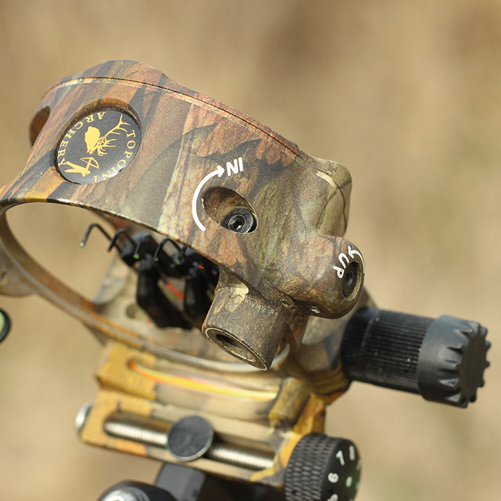 Compound Bow Sight 7 Pin (.019) Archery Micro Adjustable Optical Fiber Hunting