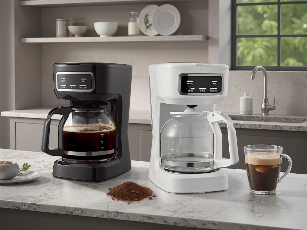 Finish 12-Cup Programmable Coffee Maker, White