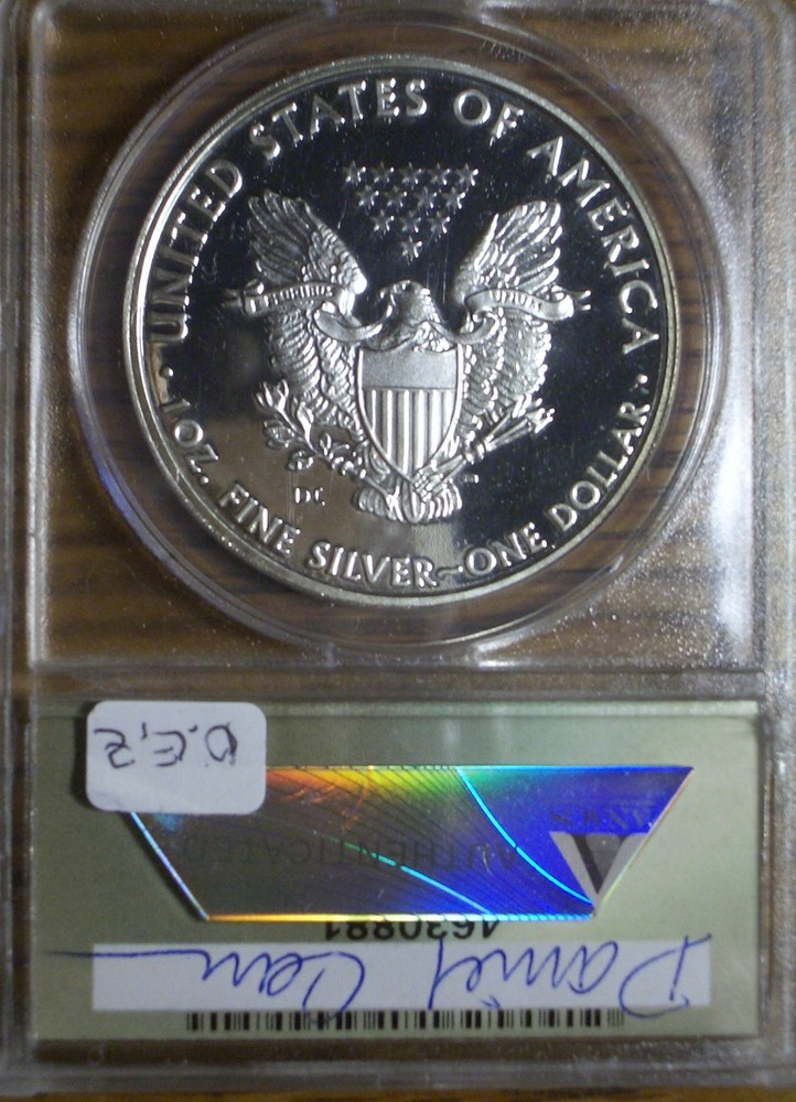 2009 TOKEN DAN CARR $1 PROOF SILVER EAGLE O/S THIS DC MS68 DCAM ANACS