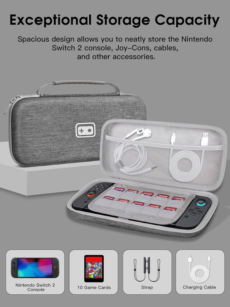 AOLO Carrying Case Compatible with Switch 2 (2025), Portable Hard Protective Tra