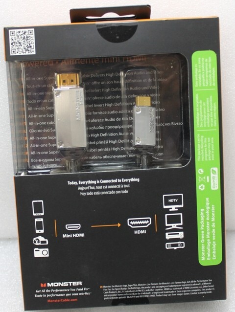 Monster Mobile SuperThin Mini HDMI Cable 8FT