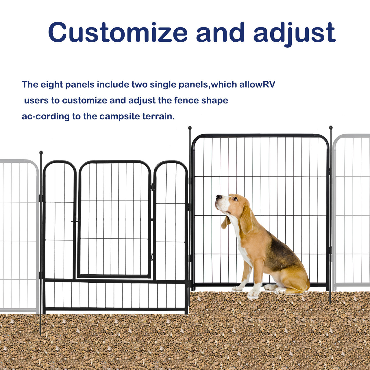 Dog Playpen 16 Panels Pet Fence Metal 24" Exercise Pen Puppy Playpen Out/Indoor