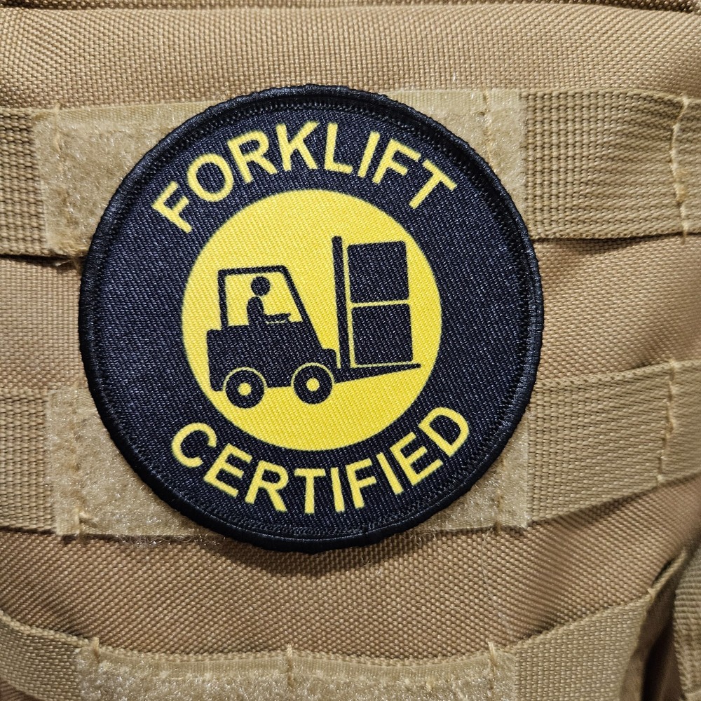 Forklift certified meme 3" circle hook & loop tactical patch Funny edc