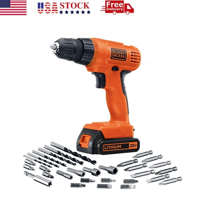 20V MAX* Compact Lightweight Cordless Drill/Driver 30 Pc Kit Battery Powered New
