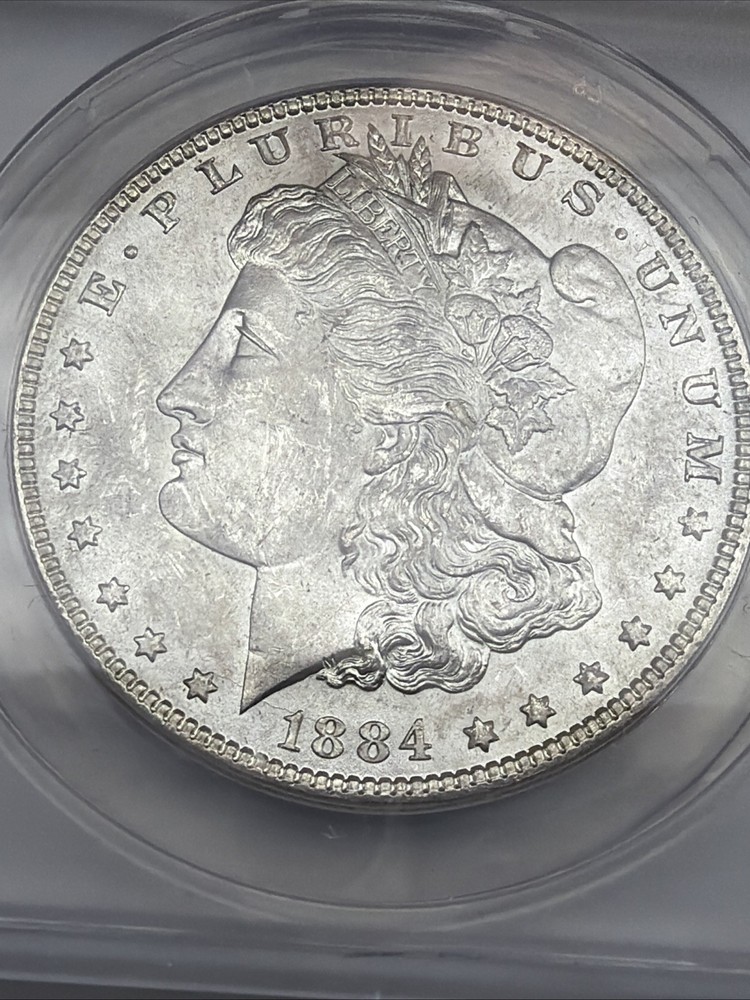 1884 Morgan Silver Dollar ANACS MS63 90% Silver