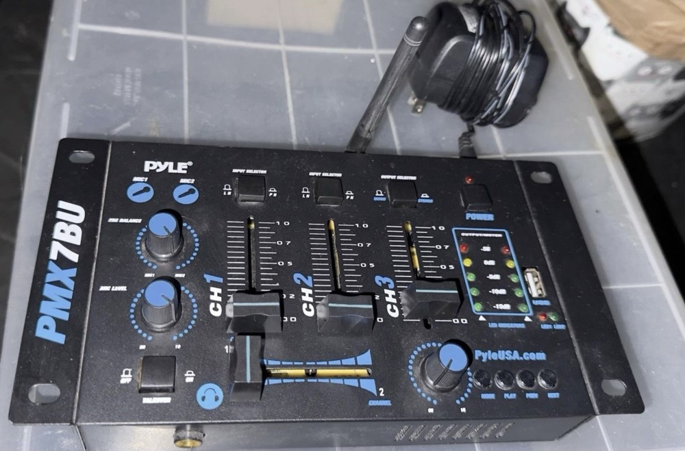 Pyle PMX7BU 3-Channel Wireless Bluetooth Mixer