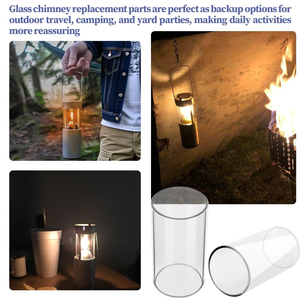 2-Pack Compatible Replacement Glass Chimney for UCO Candle Lantern, Durable &...