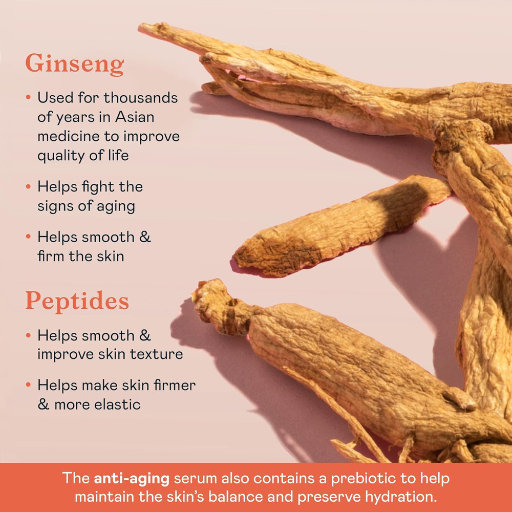 Ginseng Super Serum, Anti‑Aging, Hydrating Peptide Complex, Smooths Texture & Ev