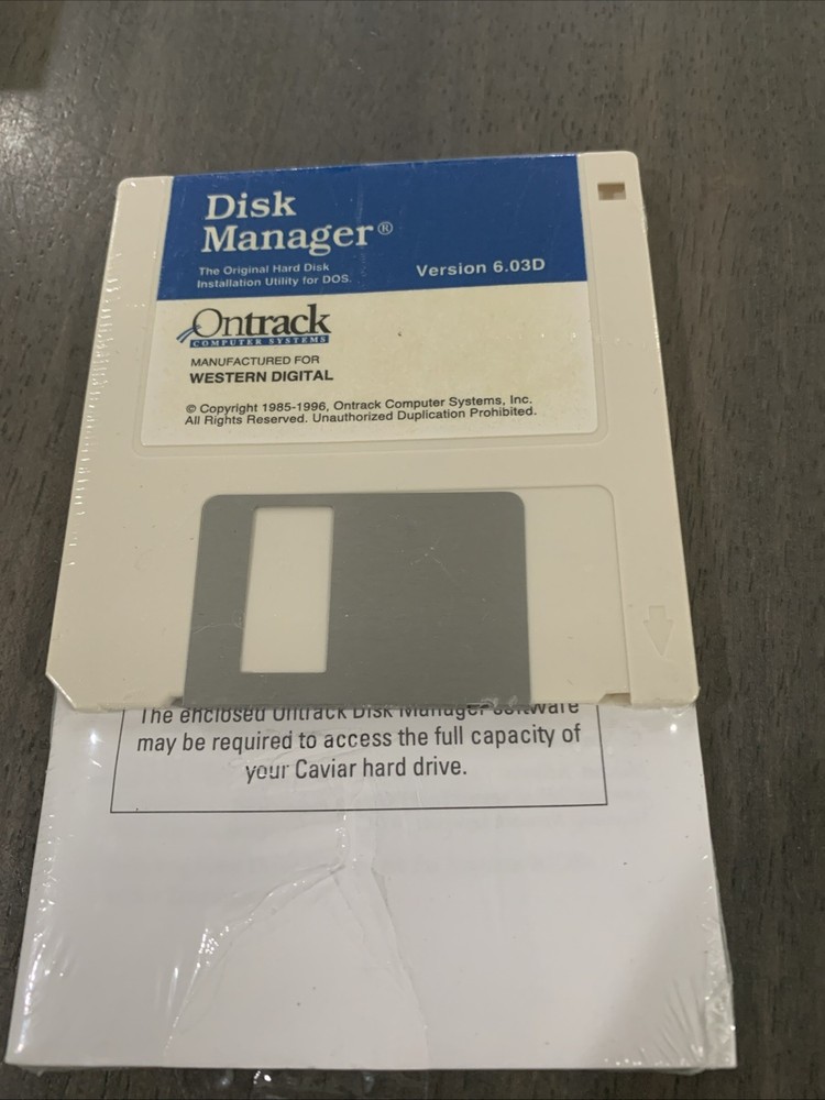 Ontrack Disk Manager Floppy Discs Version 6.03D