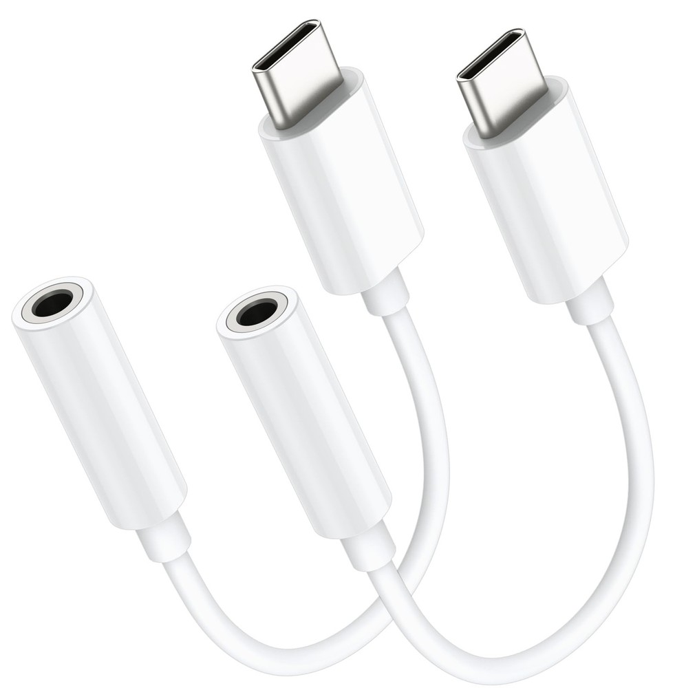 USB C to 3.5mm Audio Headphone Adapter, Type C Jack White