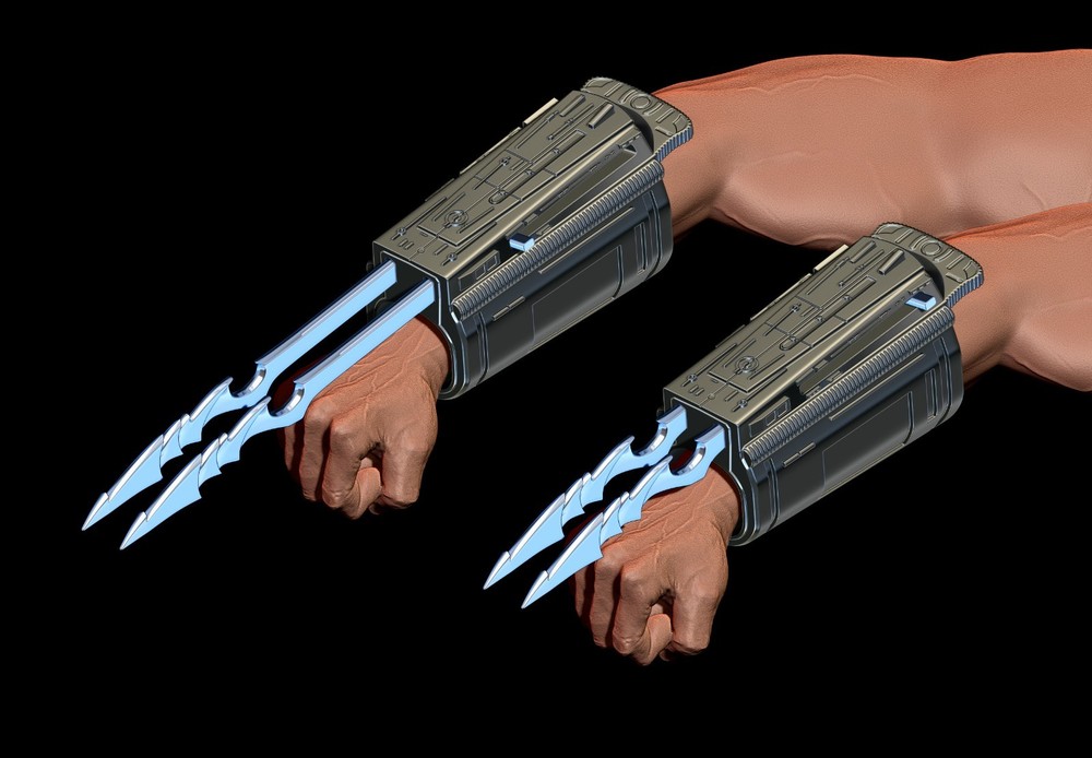 Predator Gauntlet Forearm Right removable blades scale 1;1 File for 3D Printer