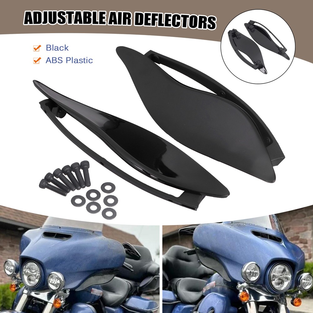 Adjustable Batwing Fairing Air Wind Deflectors For Harley Electra Glide 2014-23