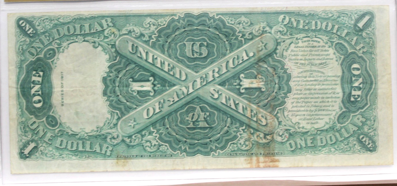 1917 $1 LEGAL TENDER US NOTE FR.37 ELLIOT BURKE PCGS 25 VERY FINE