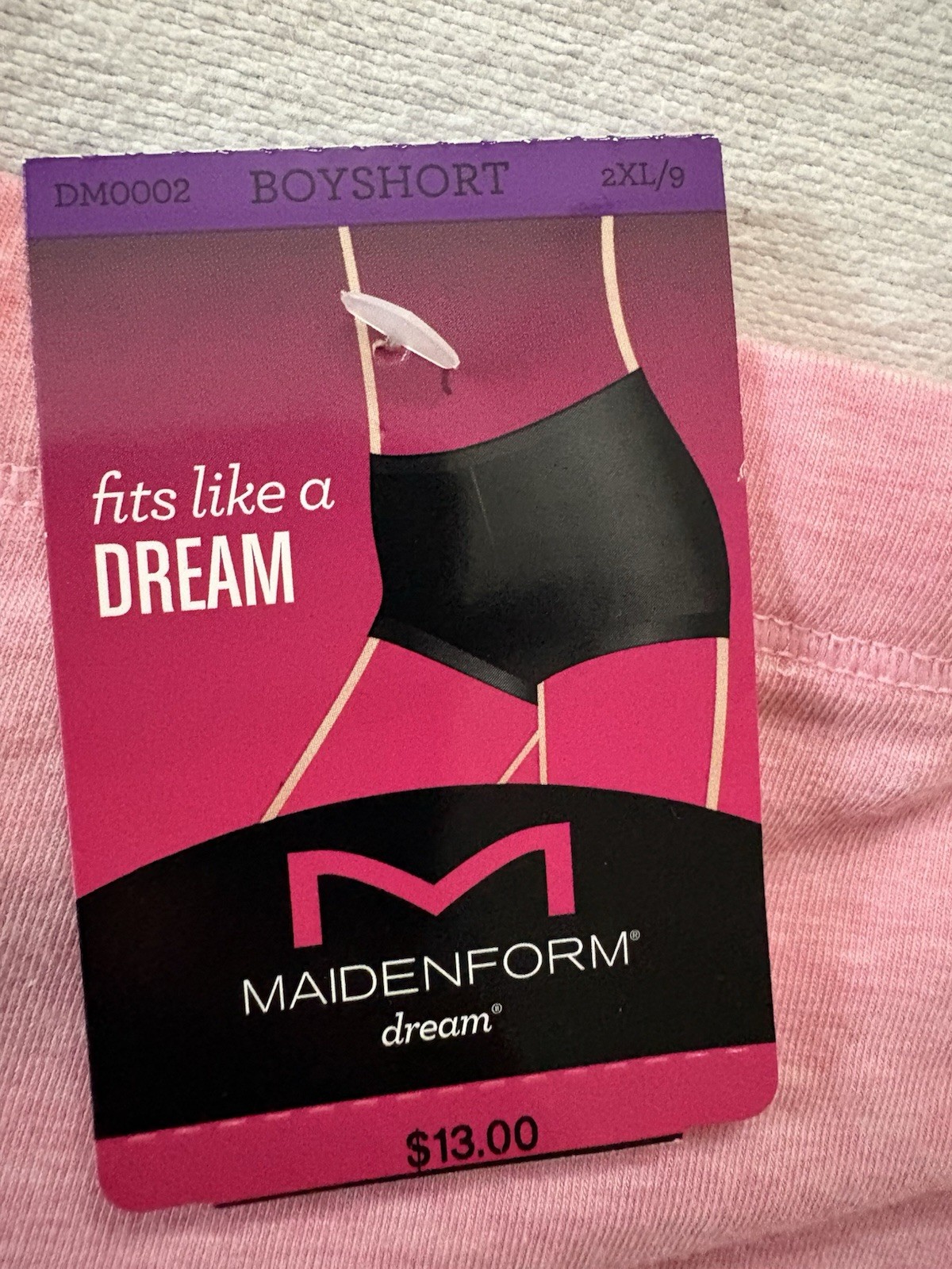 NEW Maidenform Cotton Boyshort Underwear Women’s Size 2xlarge 9 Pink DM0002