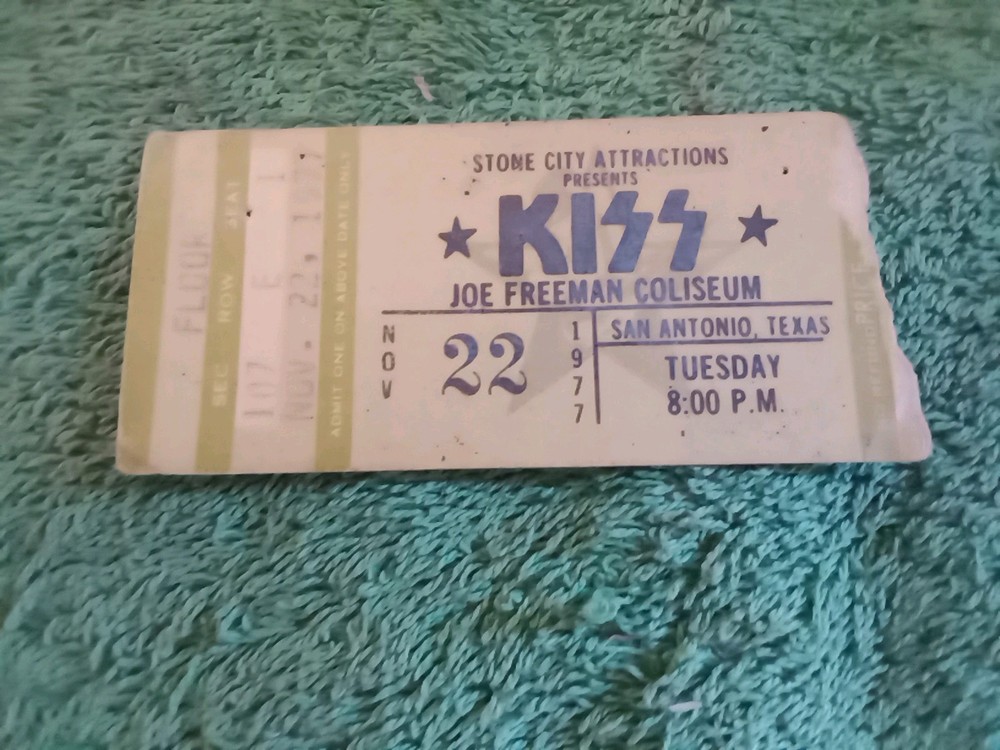 Kiss 💋 Ticket Stub History 🎸 Alive 2 Tour. 11-22-77, San Antonio Texas 👀