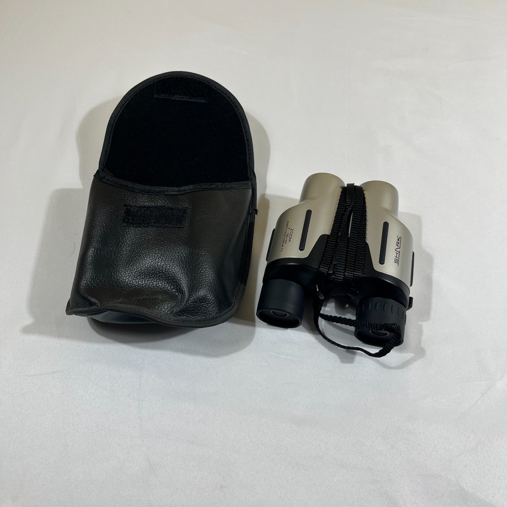 Shark 7-15x25 Compact Zoom Binoculars Silver & Black with Case Gorpcore High Tec