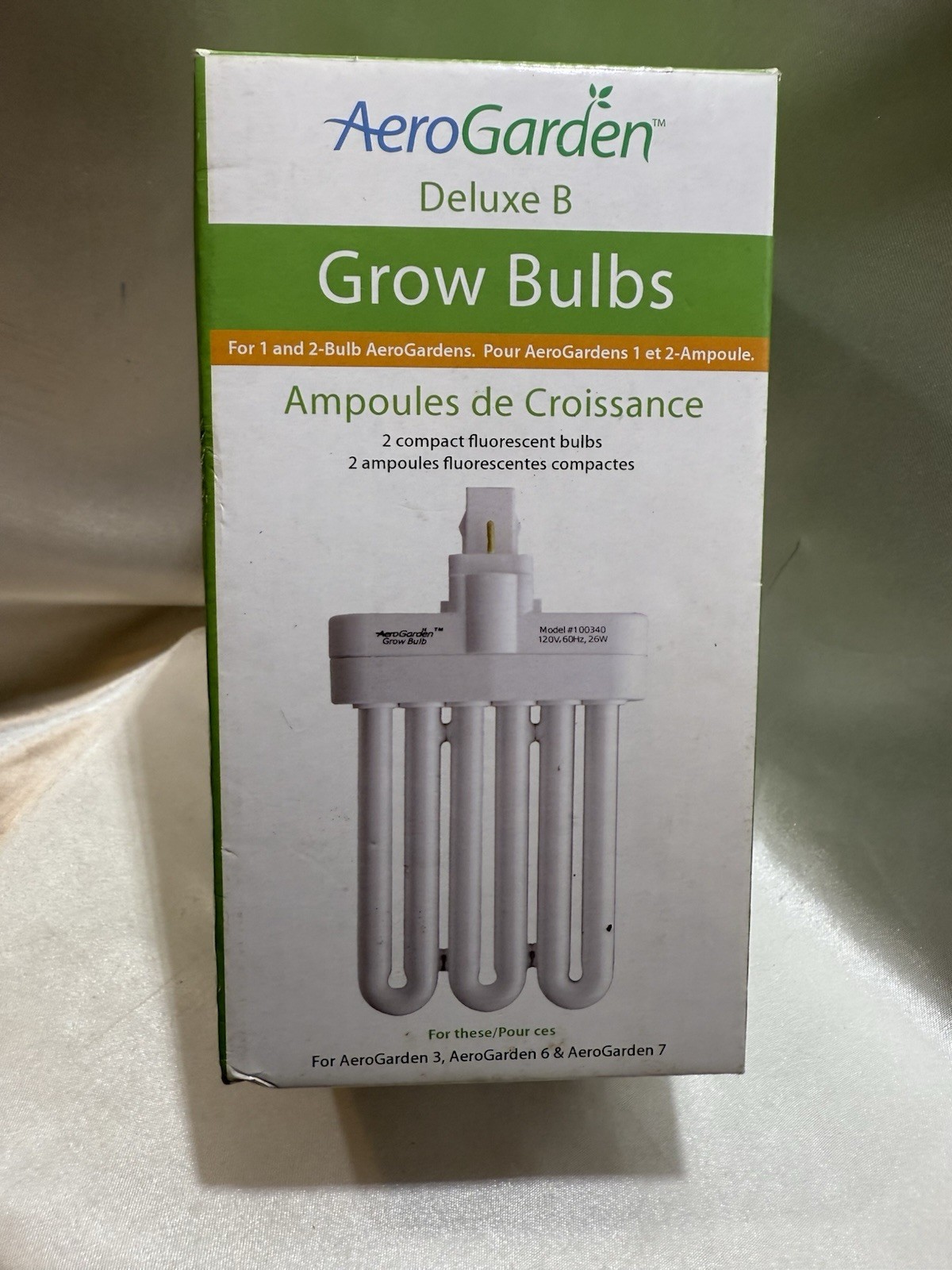 SET OF 2 AEROGARDEN 3 6 7 DELUXE B COMPACT FLOURESCENT BULBS