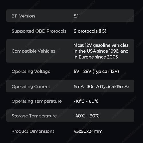 Mekede Duduauto Mini Bluetooth OBD II Scanner Car Wireless Check Engine Light