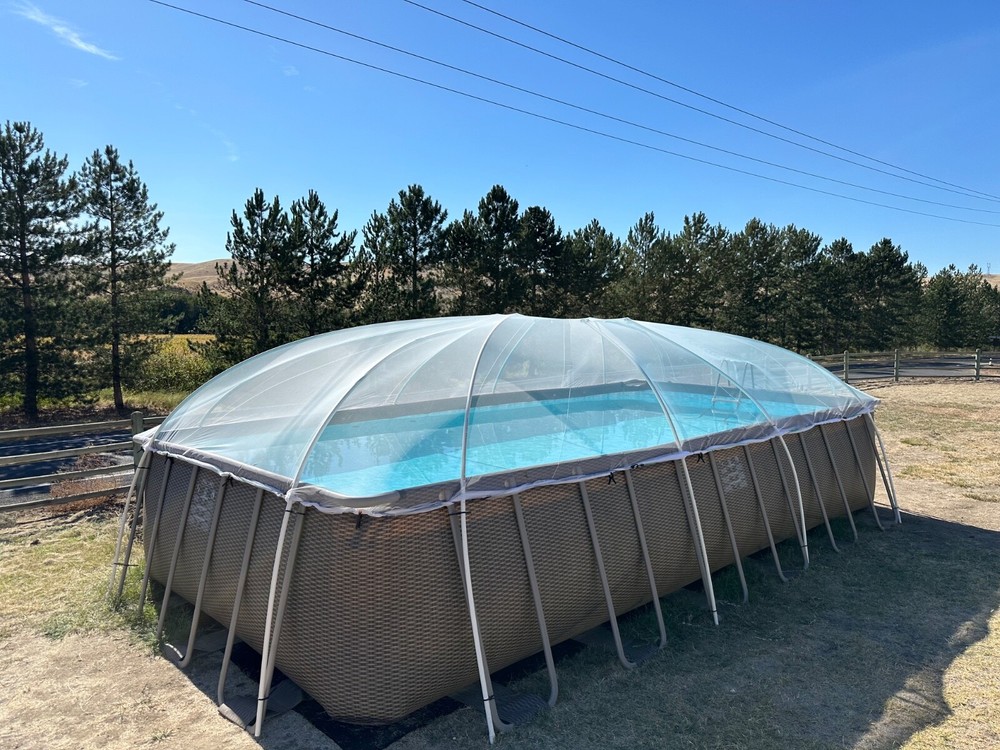 FLEXNET DOME  Pool Dome for 12’ W x 22’ to 24’ L Rectangular/Oval Pools