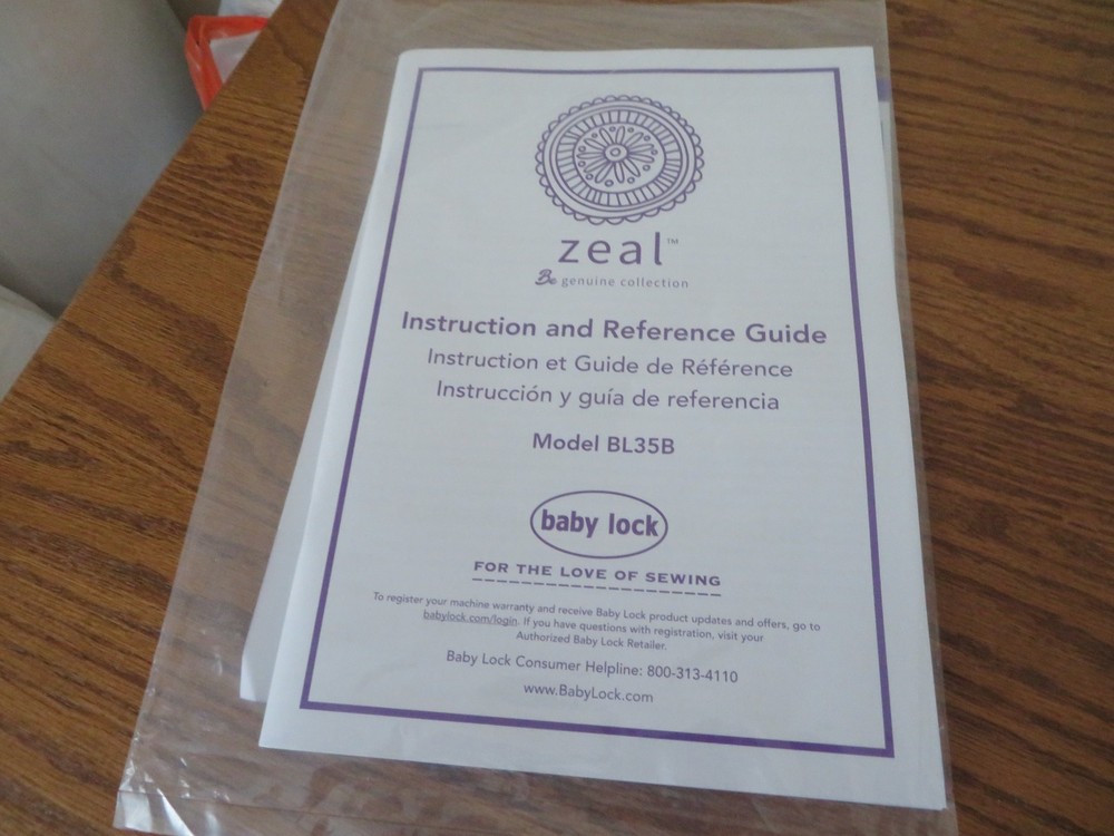 Babylock Zeal Sewing Machine (Model BL35B)