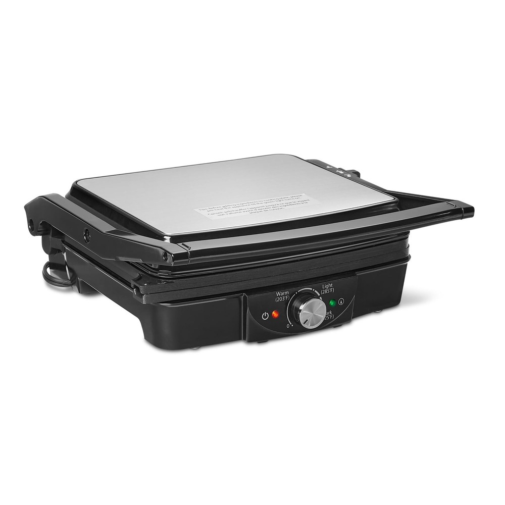 Amazon Basics Panini Press & Electric Indoor Grill - Temp Control, Non-Stick