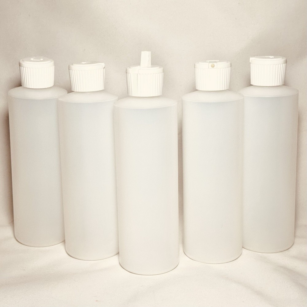 Empty 8oz Plain Squeeze Bottles With Flip Top Caps~(5 Pack)