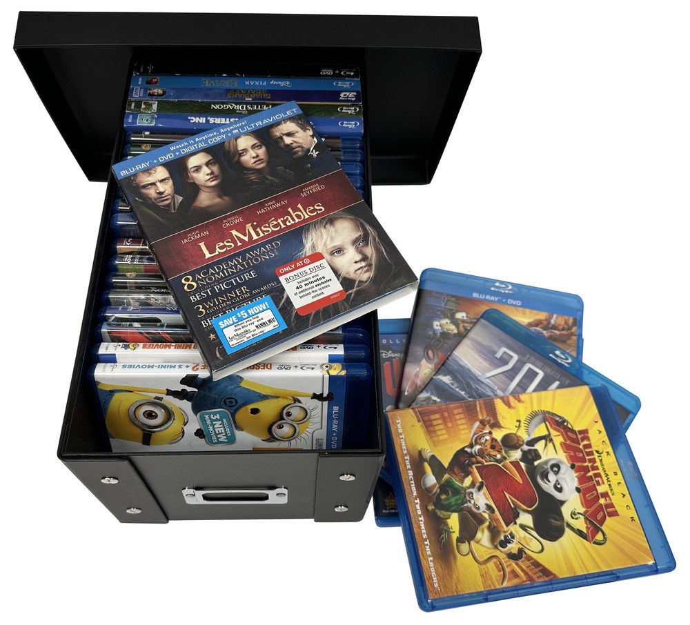 CheckOutStore Black Blu-ray Cases Storage Box (Holds 25 Cases) Lot
