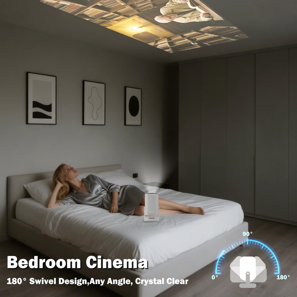 Mini Projector with Wifi and Bluetooth, 260 Ansi Portable Moive Projector Out...