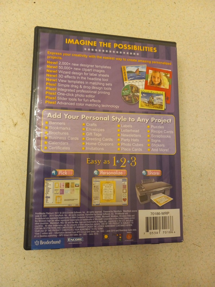 Printmaster Platinum 2011 DVD-ROM PC & MAC Compatible With Product Key
