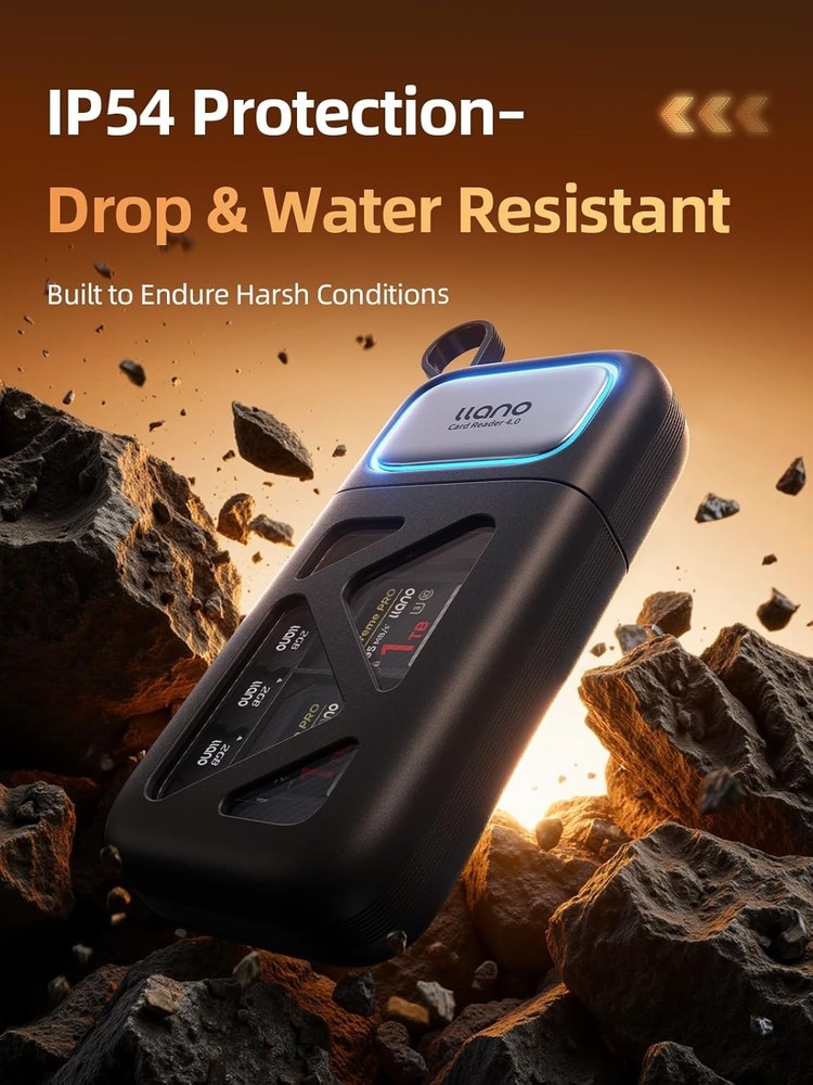 Quick Transfer 2-in-1 SD/Micro SD Card Reader Adapter with Built-in Storage Case