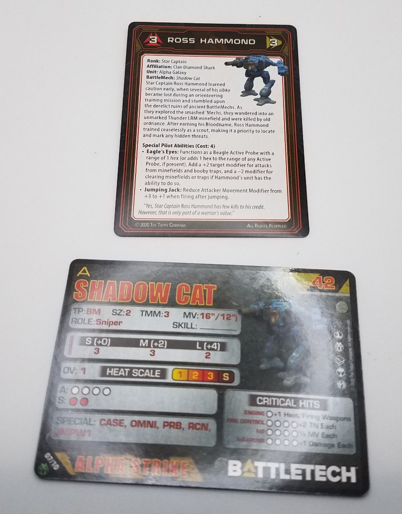 Battletech Clan Command Star - Shadow Cat *Mech & Cards*