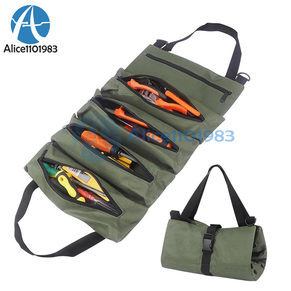 Tool Roll Multi-Purpose Roll Tool Bag Wrench Organizer Small Shoulder Tool Bag
