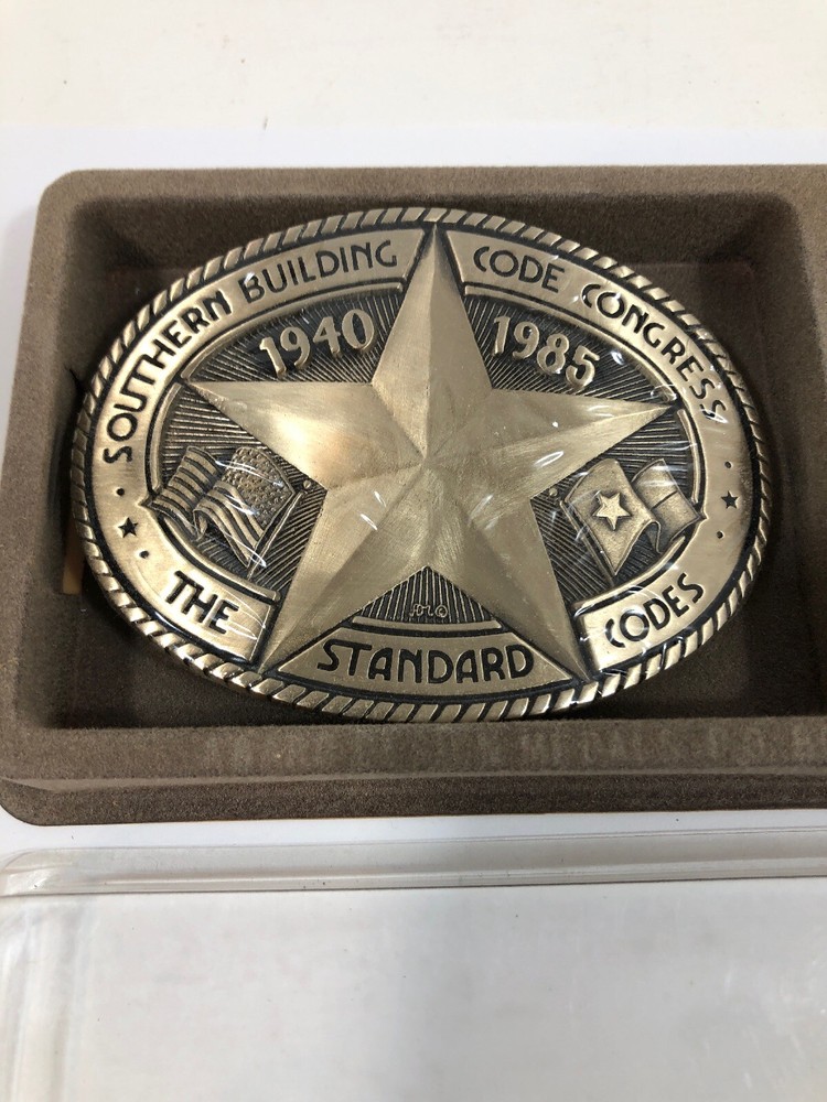Southern Building Code Congress 1940-1985 Solid Brass Belt Buckle