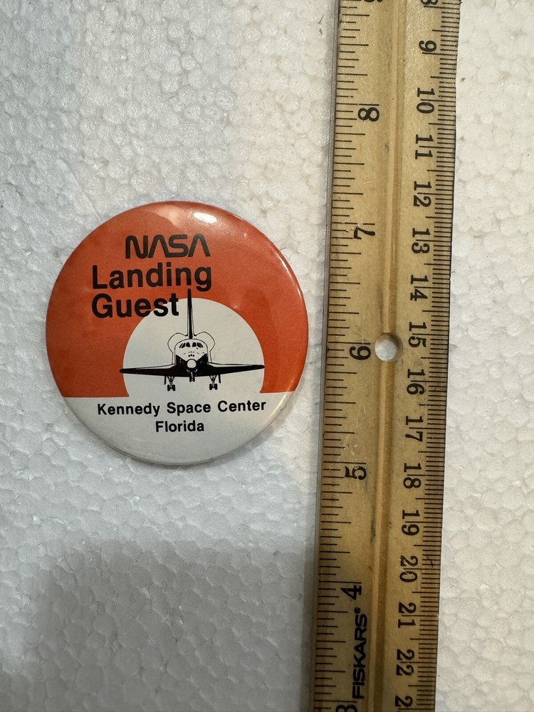 NASA Space shuttle Landing GUEST BUTTON - Orange