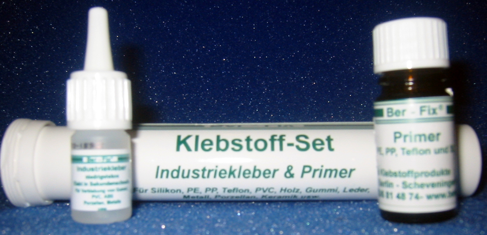 Klebstoffset zum Kleben von Silikon