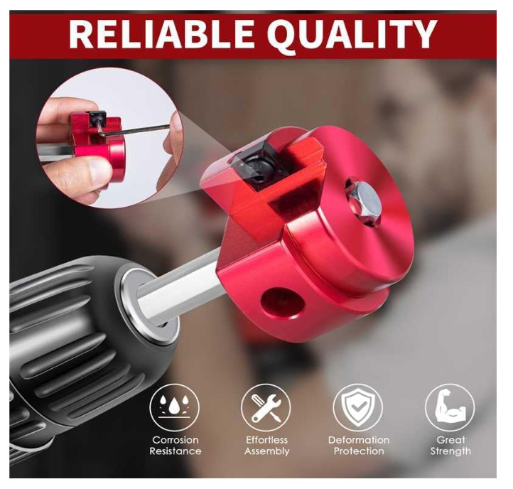 PVC Pipe Reamer Tool, Fitting Saver with1-½-Inch Head Aluminum 3/8'' Hex Shaft