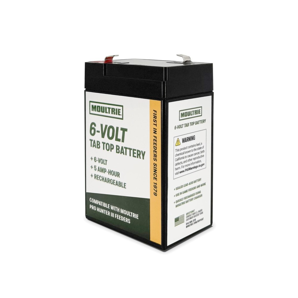 Moultrie 6 Volt Tab Top Battery - Designed for Pro Hunter 3 Black