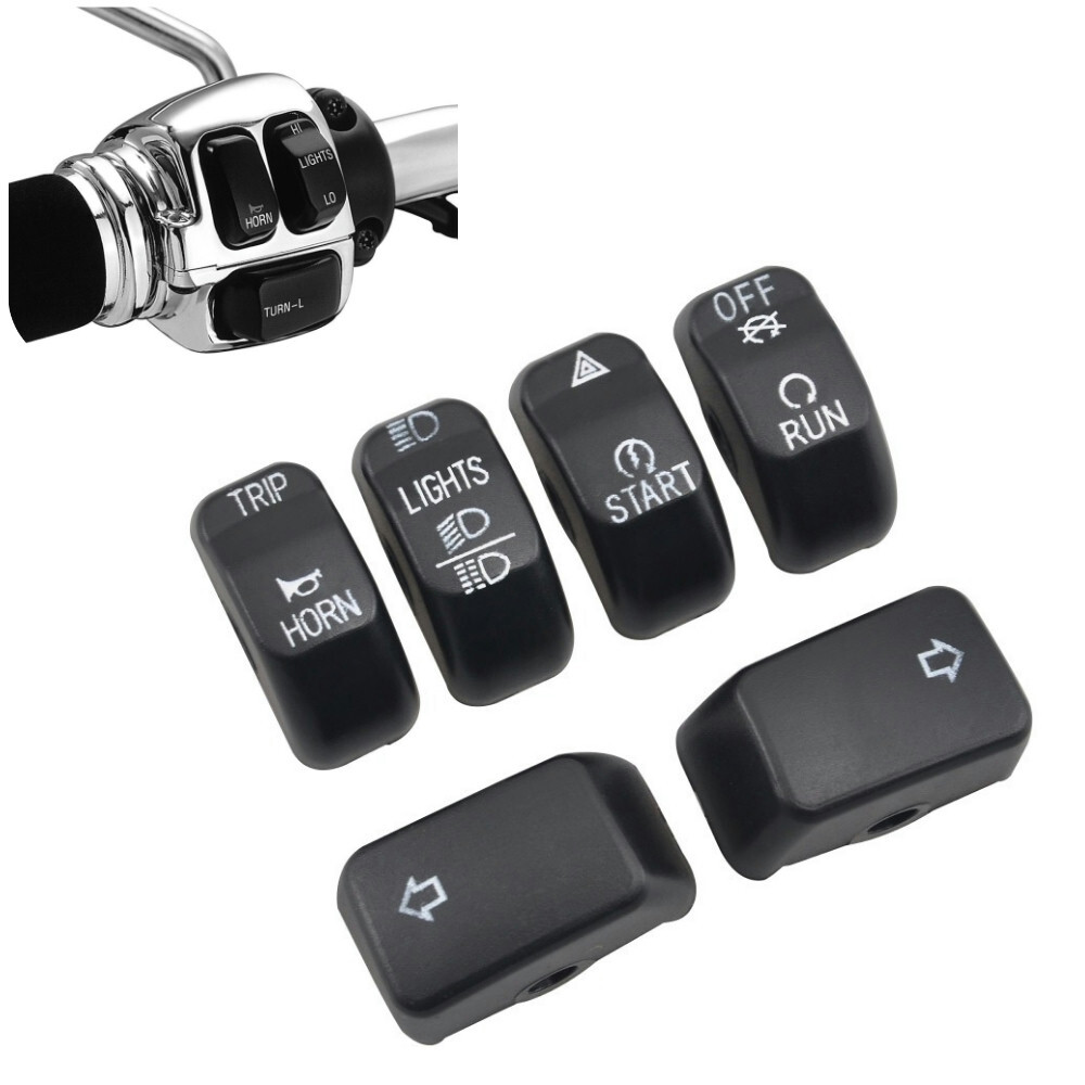 1 Set Hand Control Switch Housing Button Covers Caps Front For Harley 2014-2019