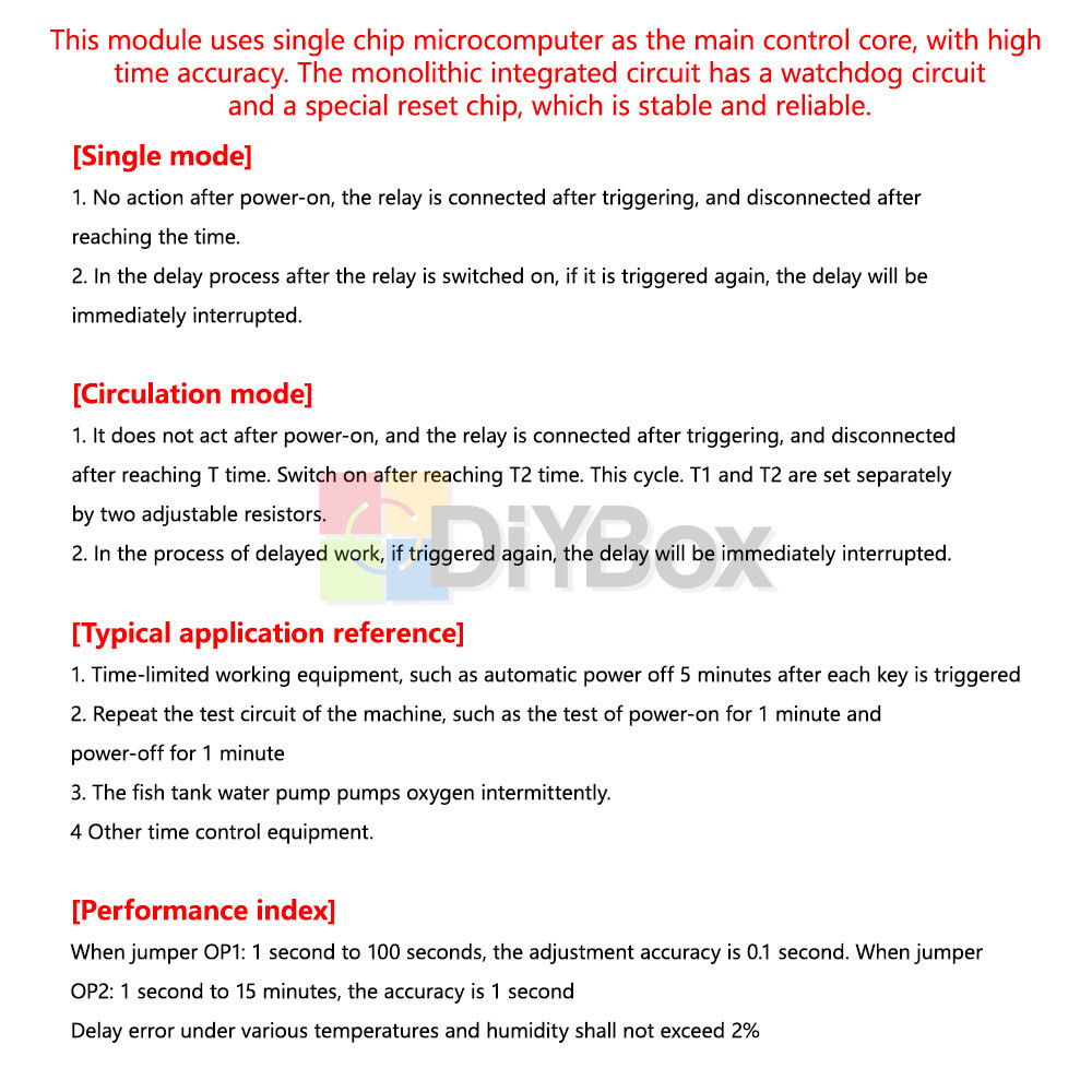 DC 5V 12V 24V Infinite Loop ON OFF Delay Relay Module Cycle Delay Timer Relay