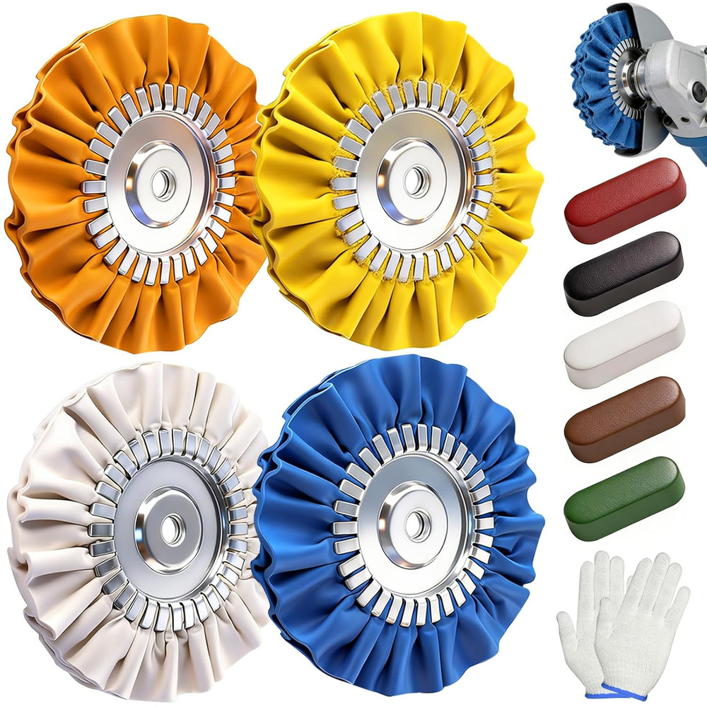 Airway Buffing Wheel, w/ Compound for Angle Grinder, Buffer Polishing Wheel