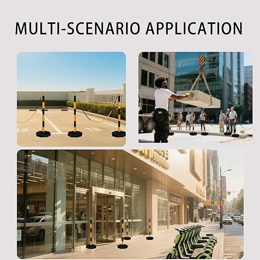 10 Pack Cylindrical Cone Portable Delineator PostCones with Fillable Base