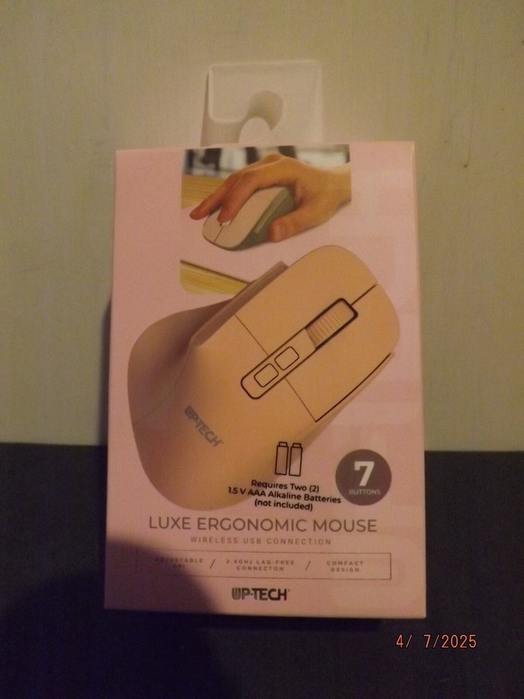 Mauve Luxe Ergonomic Wireless Mouse NEW