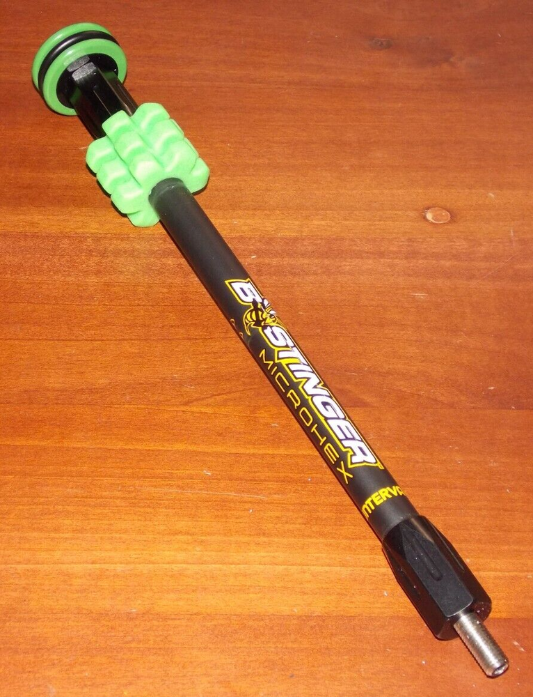 Bee Stinger MicroHex 10" Stabilizer in Matte Black w/Green - B Stinger