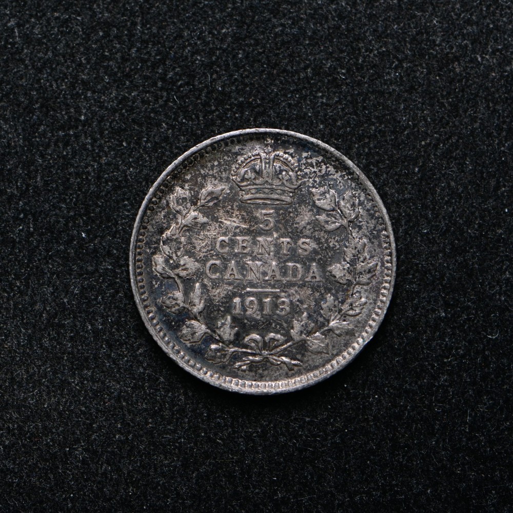 1913 Canada Five Cents .925 Silver (bb19050)