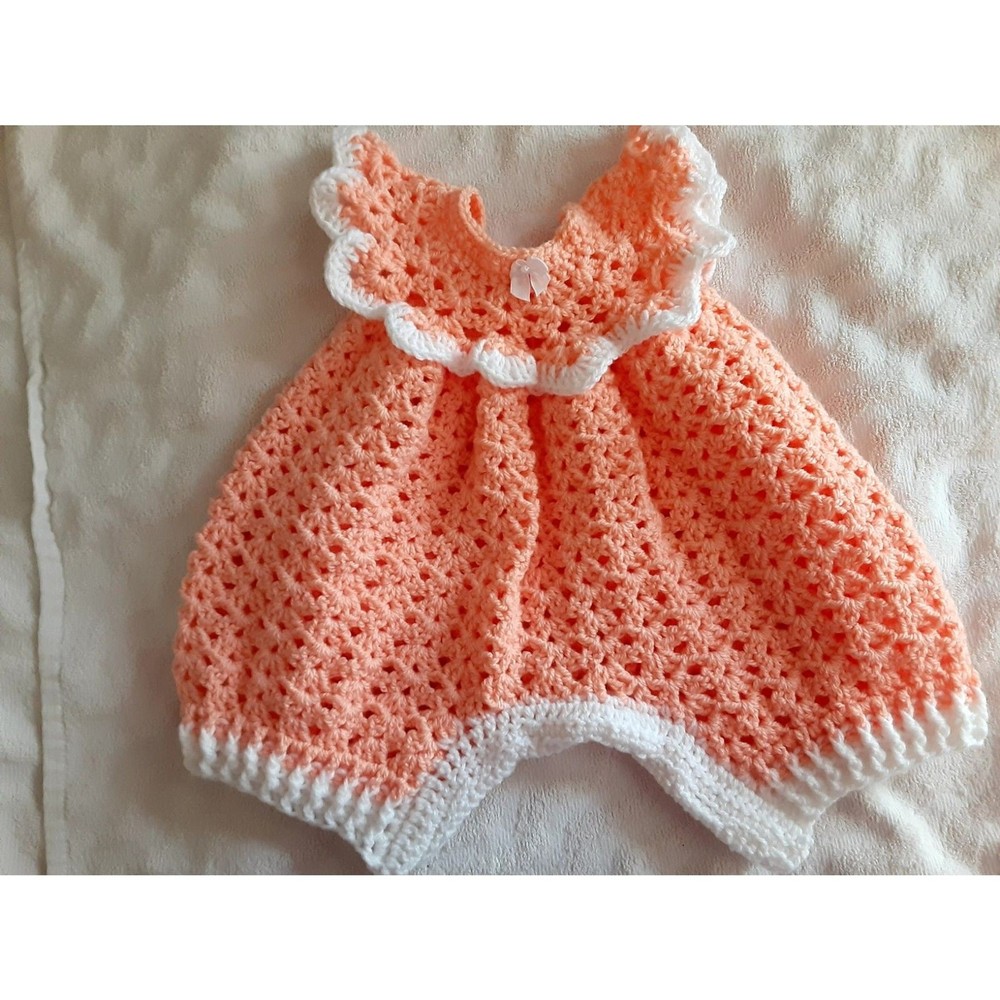 Handmade Crochet Baby Bubble Romper ✨0-3 Mos.
