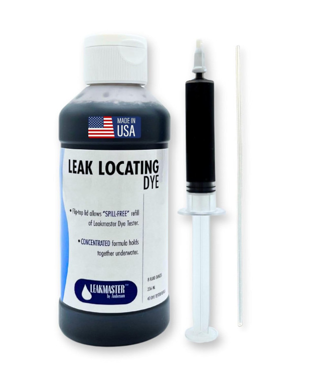 Leakmaster Pool Leak Detection Kit – 8 Oz Blue Dye with Reusable Syringe – High-