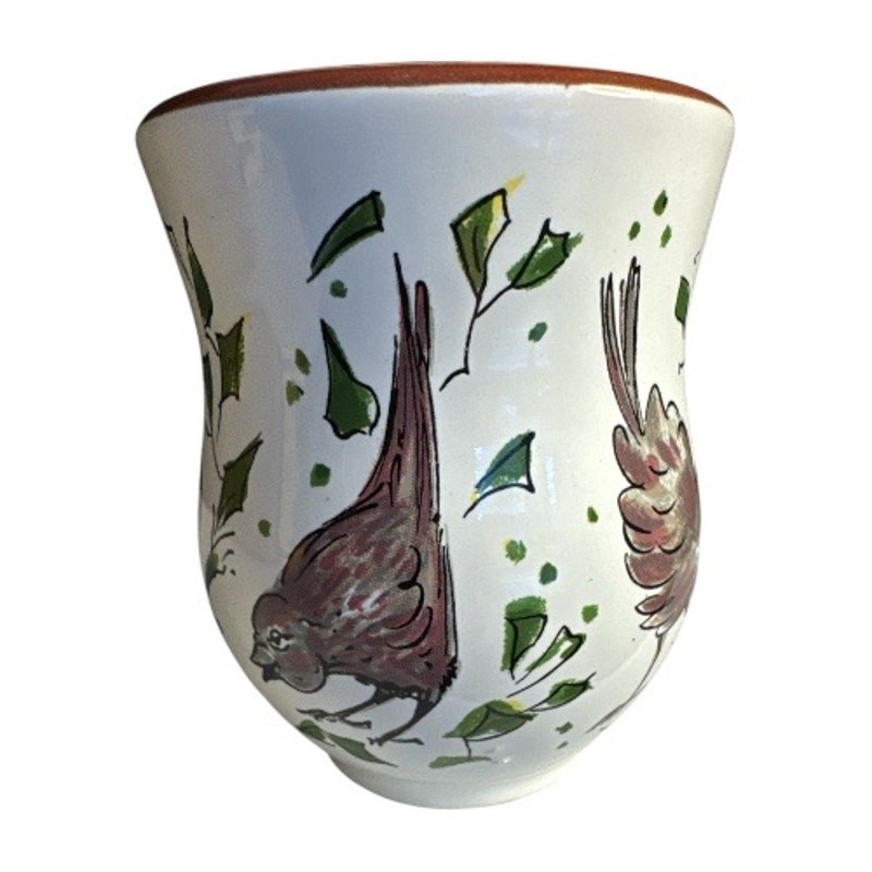Entwutf Abt Signed Small Hand Made Ceramic Bird Vase Catchall Jar
