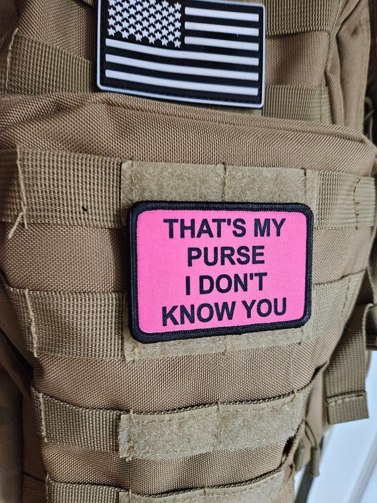 Pink That's my purse meme 2"x3" hook & loop funny patch