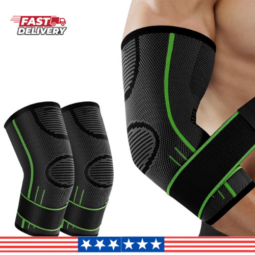 Elbow Brace Compression Sleeve Support Adjustable Strap for Tendonitis