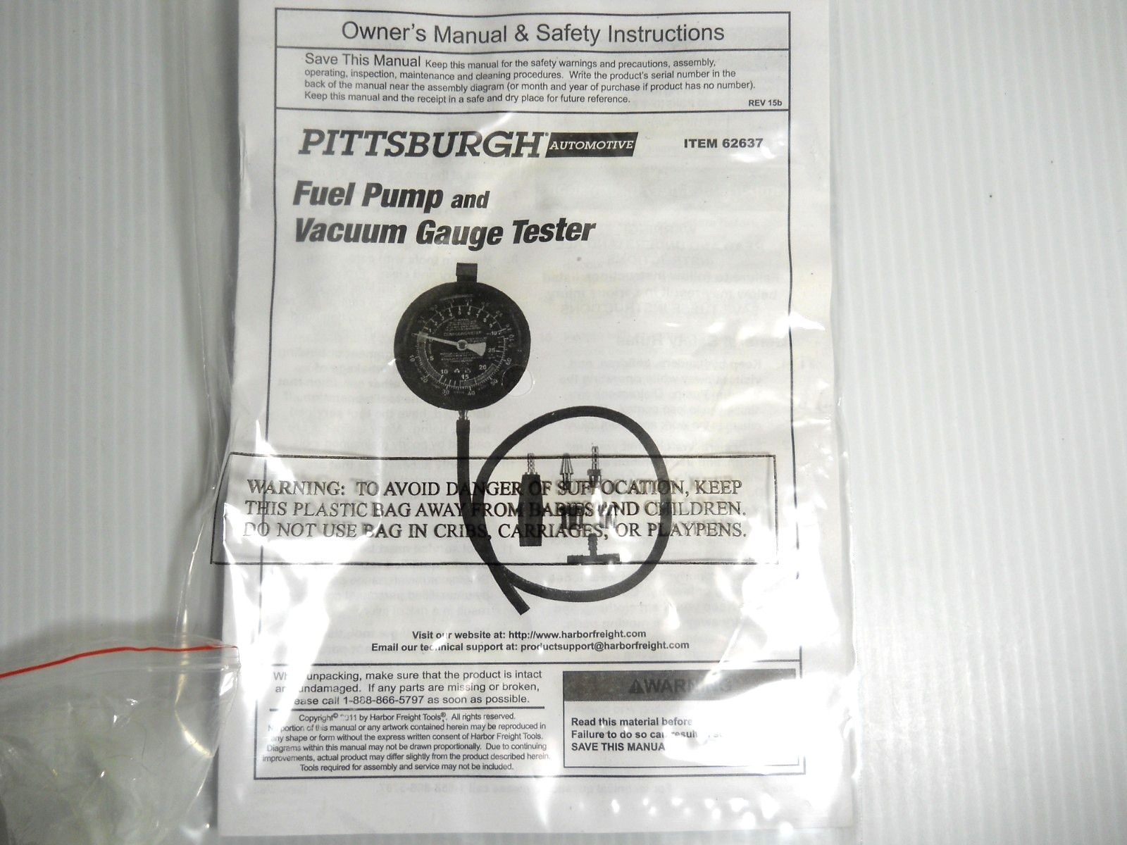 Pittsburgh Automotive Fuel Pump and Vacuum Gauge Tester Kit #62637